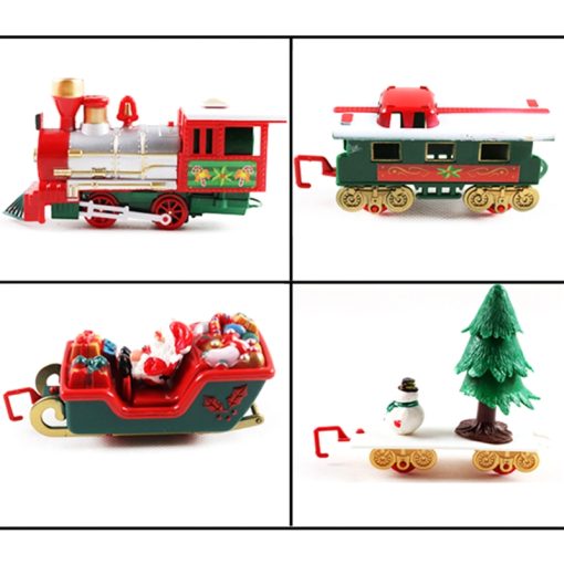 Set Of 22Pcs Classic Musical Santa’S Express Delivery Electric Christmas Steam Train Set 412Cm Length Track Gift For Kid