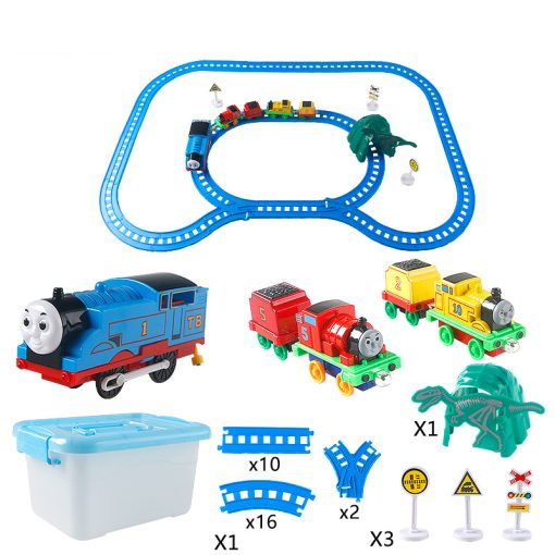 Thomas The Tank Engine And Friends Anime Kawaii Puzzle Electric Light Music Thomas Train Track Toy Magnetic Kid Christmas Gift