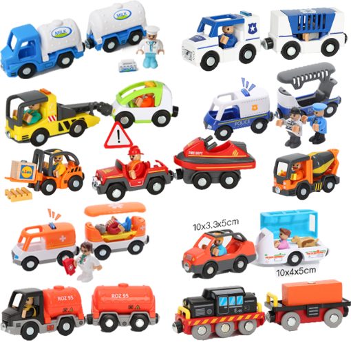 Wooden Track Electric Locomotive Train Magnetic Car Toy For All Brand Wooden Train Track Railway Toys For Kids Educational Toys