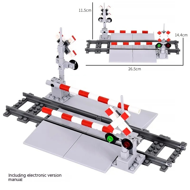 City Series Train Rail Aisle Track Lift Rod Assembled Building Block Toys
