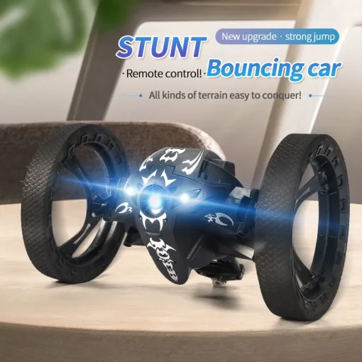 2.4G Rc Stunt Bounce Car With Wifi Hd Camera Jumping Car Flexible Wheels Rotation Led Light Remote Control Vehicle Toys Gift