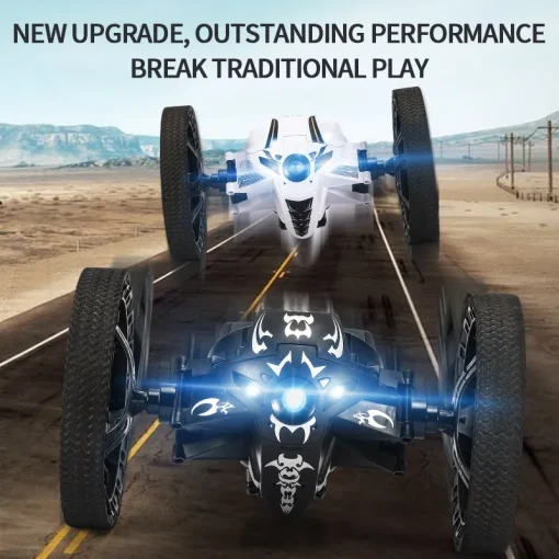 2.4G Rc Stunt Bounce Car With Wifi Hd Camera Jumping Car Flexible Wheels Rotation Led Light Remote Control Vehicle Toys Gift