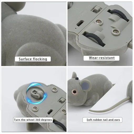 Benepaw Smart Cat Toys Interactive Remote Control Electric Mouse Usb Rechargeable Sense Obstacles Escape Moving Kitten Toys