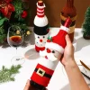 Christmas Wine Bottle Cover Set Santa Snowman Woven Wine Bottle Bags For Christmas Party Decorations For Home Year Gifts