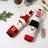 Christmas Wine Bottle Cover Set Santa Snowman Woven Wine Bottle Bags For Christmas Party Decorations For Home Year Gifts