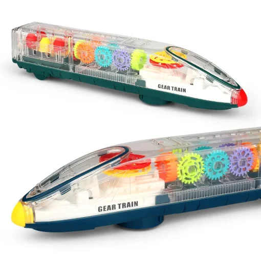 Future Technology Speed Train Electric Transparent Gear Speed Train Music Light Model Children'S Toys