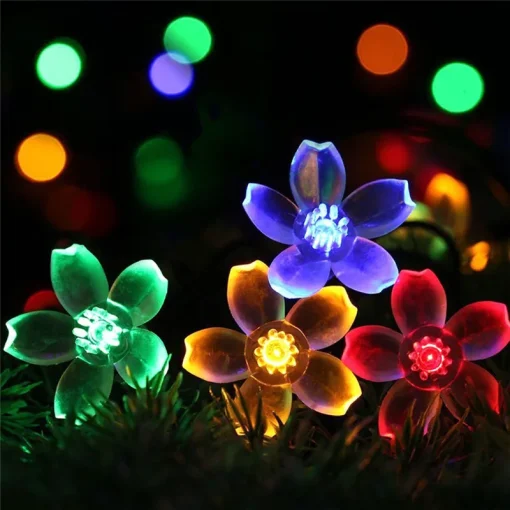 Guirnalda De Luces Solares De Navidad Para Exteriores, Iluminación De Flores Para Jardín, Decoración Del Hogar, 8 Modos, Impermeable, 100/50/20Led, 10/7M