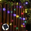 Guirnalda De Luces Solares De Navidad Para Exteriores, Iluminación De Flores Para Jardín, Decoración Del Hogar, 8 Modos, Impermeable, 100/50/20Led, 10/7M