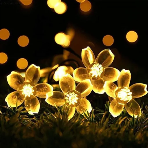 Guirnalda De Luces Solares De Navidad Para Exteriores, Iluminación De Flores Para Jardín, Decoración Del Hogar, 8 Modos, Impermeable, 100/50/20Led, 10/7M