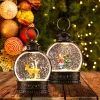 Hanging Christmas Snow Globe Lantern With Flickers Glittering Simulation Led Night Light Year 2024 Decoration Xmas Gift