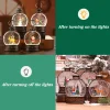 Hanging Christmas Snow Globe Lantern With Flickers Glittering Simulation Led Night Light Year 2024 Decoration Xmas Gift