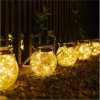 Lámpara Solar De 30 Leds Para Decoración De Navidad, Bola De Grietas, Tarro De Cristal, Luz De Deseos Para Jardín Al Aire Libre, Árbol, Sin Barco De Cristal