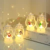 Led Christmas Small Night Light Portable Battery Powered Hanging Lanterns Festive Party Christmas Ornaments Santa Claus Decor