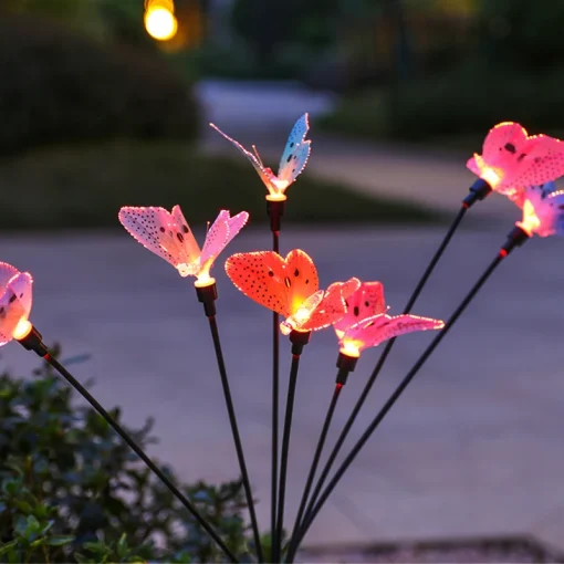 Luces Solares Impermeables Para Exteriores, Decoración De Jardín, 6Led, Mariposa, Camino, Patio, Lámpara De Decoración De Césped