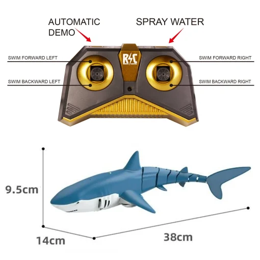 Rc Shark Robot Children Pool Beach Toy For Kids Boys Girl Fun Water Spray Simulation Whale Animals Submarine Remote Control Fish