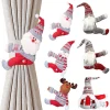 Santa Claus Elk Christmas Curtain Buckle Doll Ornament Merry Christmas Decoration For Home 2023 Xmas Gifts Navidad Year 2024