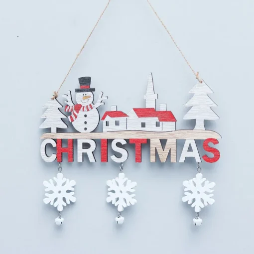 Wooden Christmas Door Hanging Oranments Wall Xmas Dec Merry Christmas Decor For Home Happy Year Naviidad Door Pendants