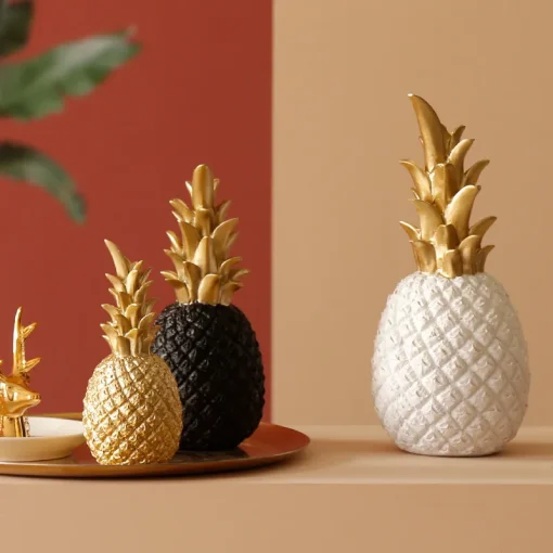 Nordic Style Resin Gold Pineapple Home Decor Living Room Wine Cabinet Window Display Craft Luxurious Table Home Decoration Props