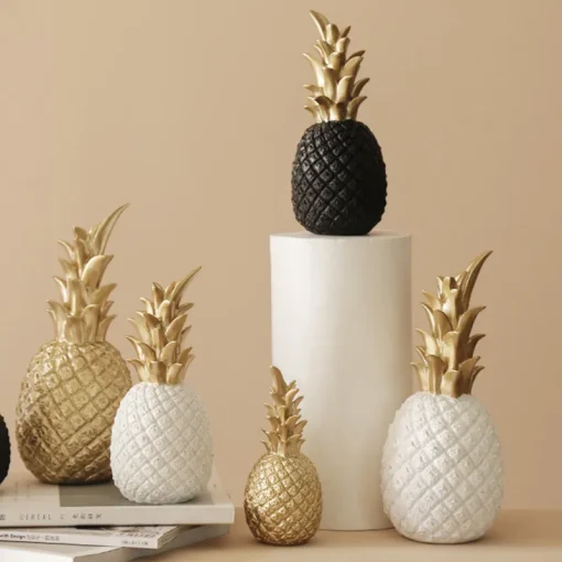 Nordic Style Resin Gold Pineapple Home Decor Living Room Wine Cabinet Window Display Craft Luxurious Table Home Decoration Props