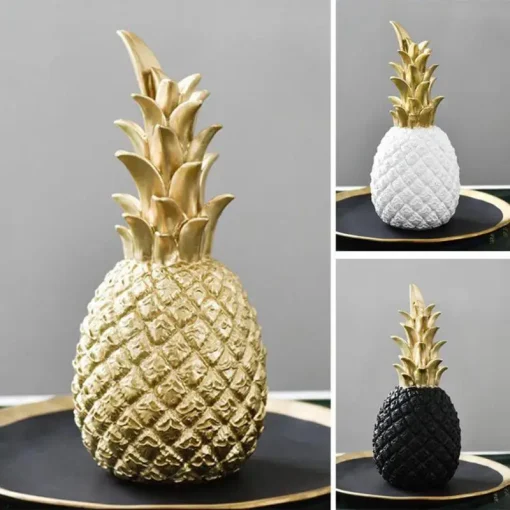 Nordic Style Resin Gold Pineapple Home Decor Living Room Wine Cabinet Window Display Craft Luxurious Table Home Decoration Props