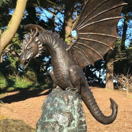 Majestic Fire-Breathing Dragon Sculpture Waterscape Fountain