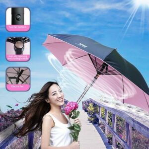 3-in-1 Rechargeable Sun Umbrella with Fan, Mist Spray, and UV Protection2